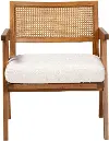 243-13563-RCW Jetsam Cream Boucle and Walnut Armchair
