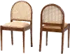 243-2PC-13362-RCW Maryland Natural Rattan and Acacia Wood Dining Chairs, Set of 2