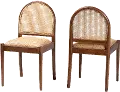 243-2PC-13362-RCW Maryland Natural Rattan and Acacia Wood Dining Chairs, Set of 2