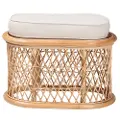 244-13667-RCW Ladonna Light Brown and White Ottoman Footstool