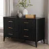 249-13822-RCW Primrose Black Mid-Century Dresser