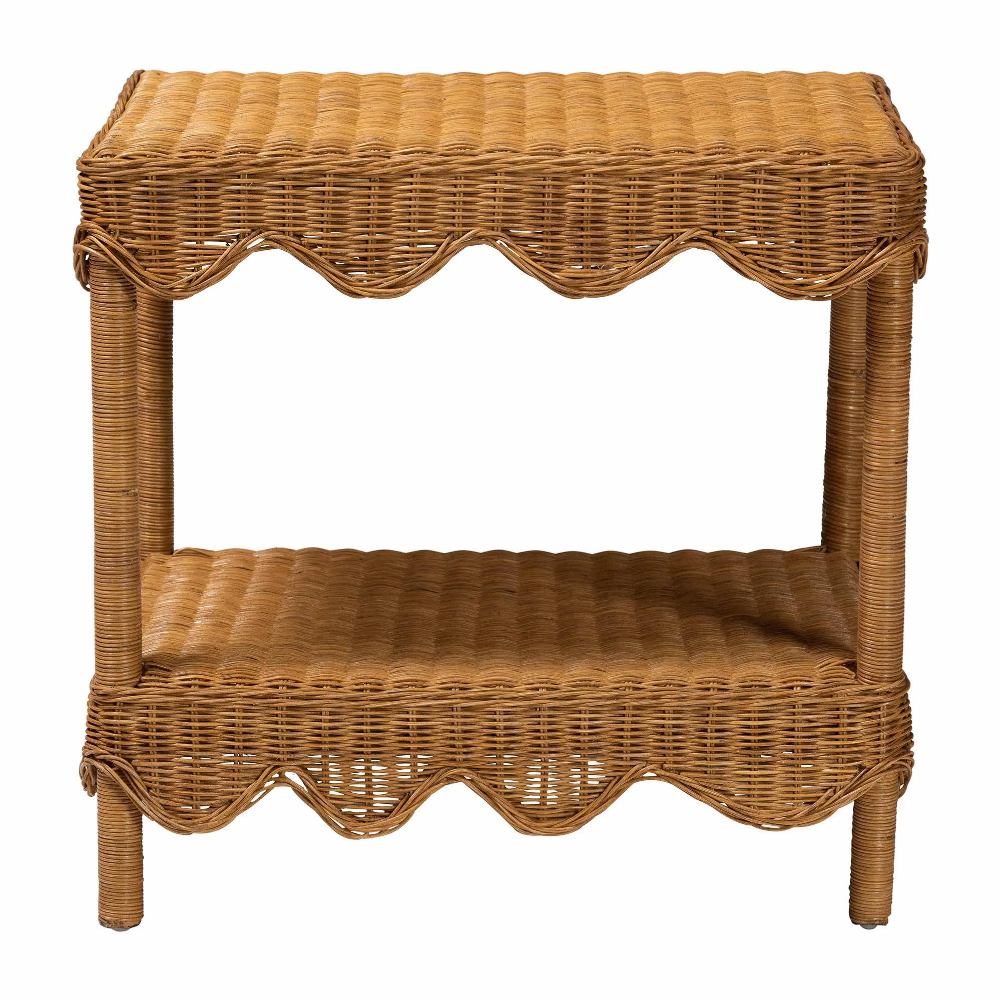 250-13645-RCW Bali and Pari Brown Rattan Side Table-1