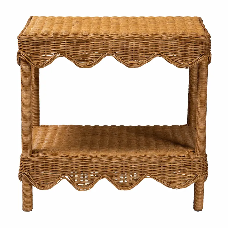 Bali and Pari Brown Rattan Side Table