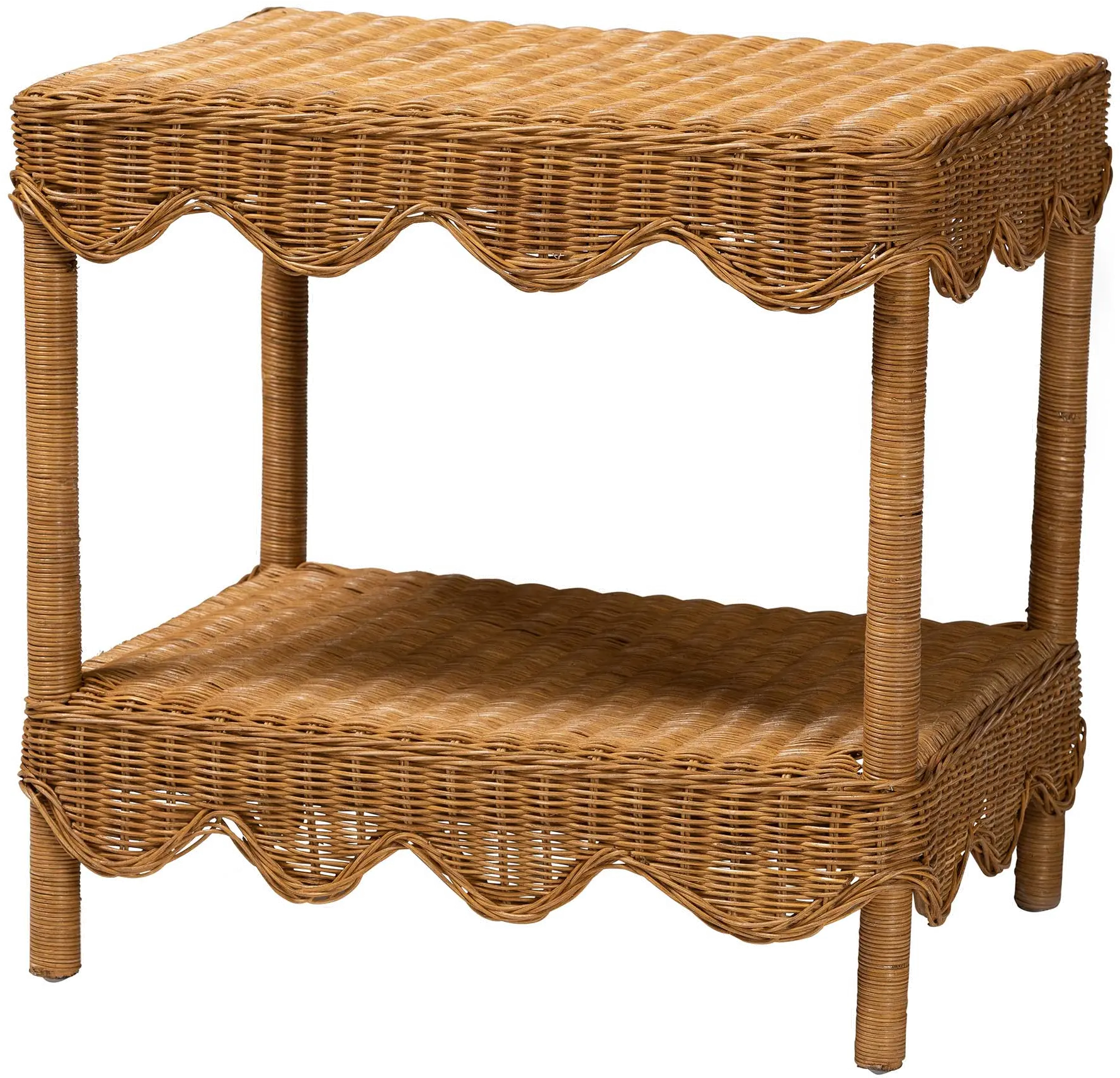 250-13645-RCW Bali and Pari Brown Rattan Side Table-4