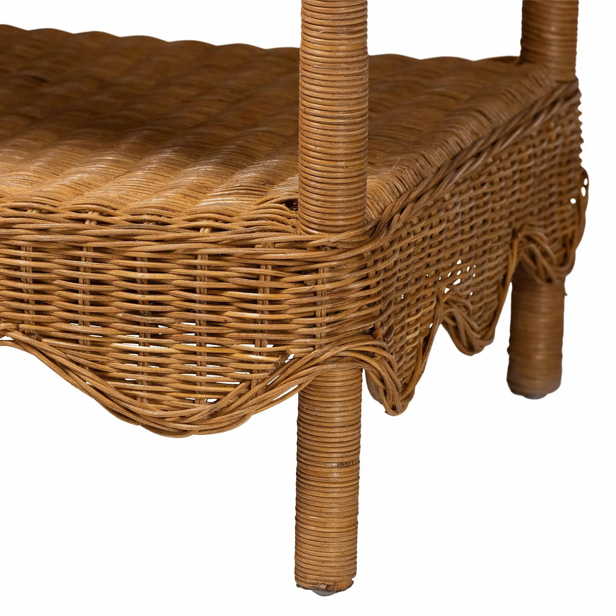 250-13645-RCW Bali and Pari Brown Rattan Side Table-7