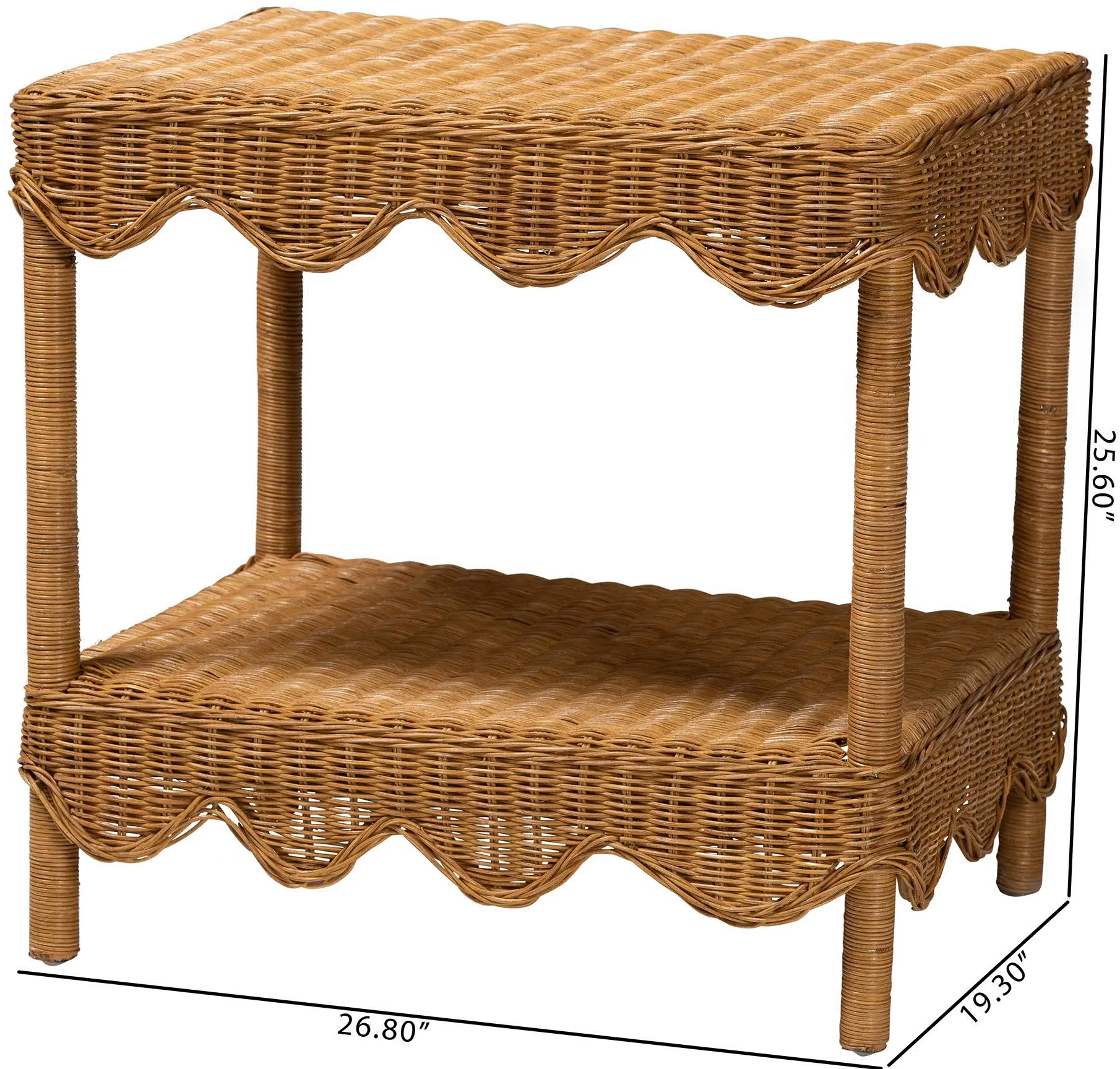 250-13645-RCW Bali and Pari Brown Rattan Side Table-3