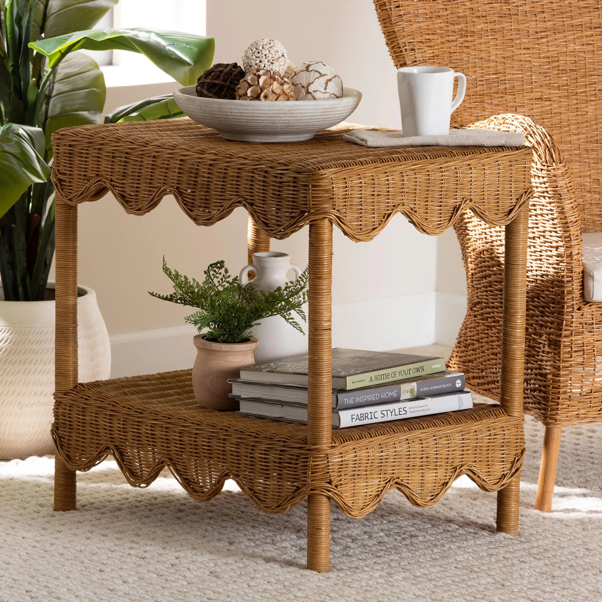250-13645-RCW Bali and Pari Brown Rattan Side Table-2