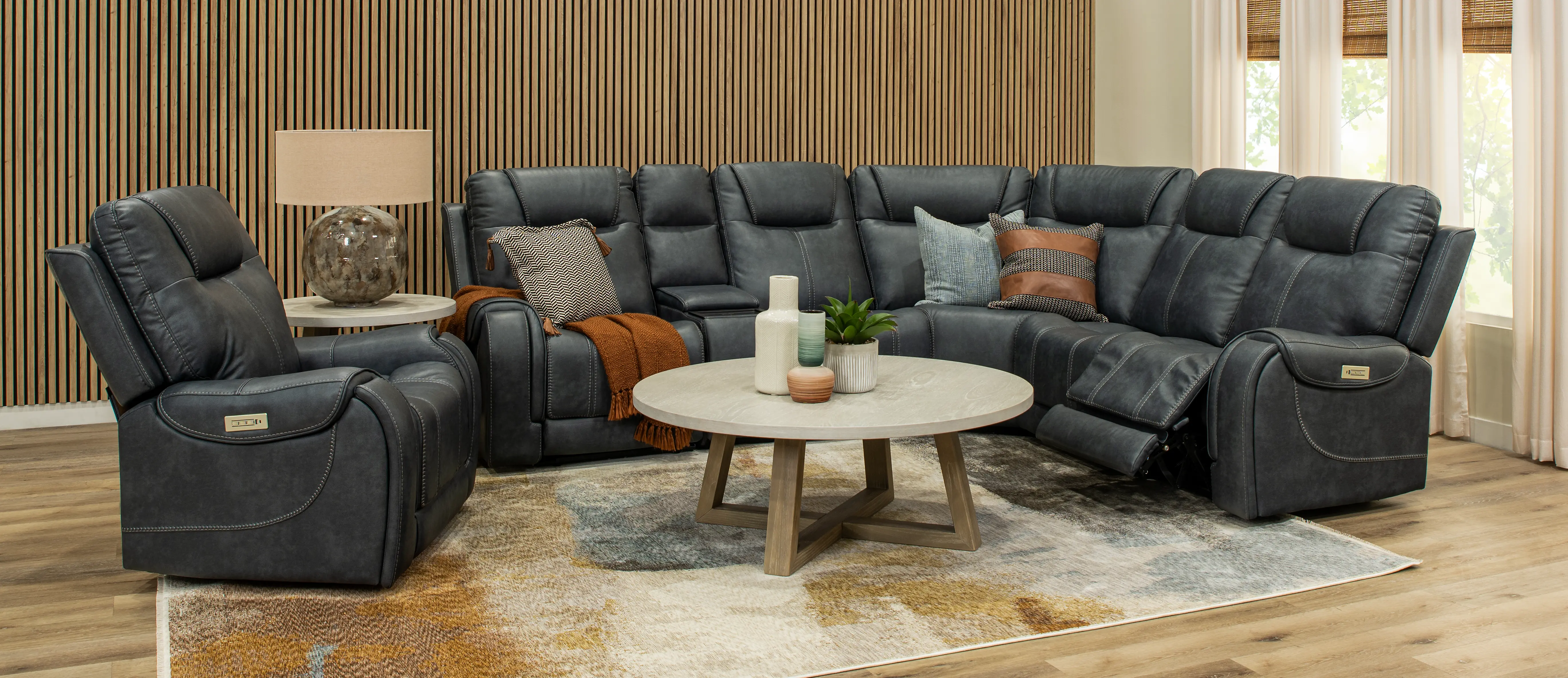 Conway Slate Gray 6 Piece Power Reclining Sectional-2