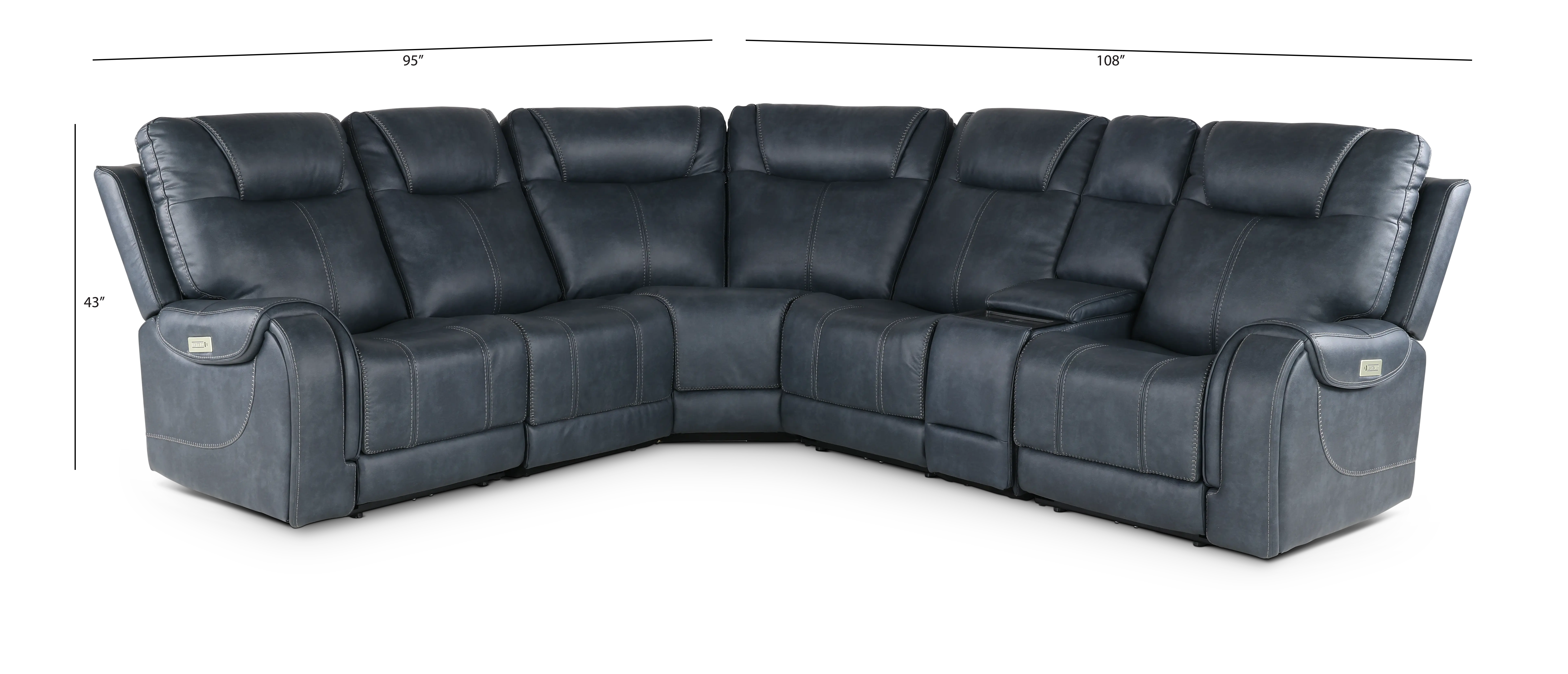 Conway Slate Gray 6 Piece Power Reclining Sectional-3