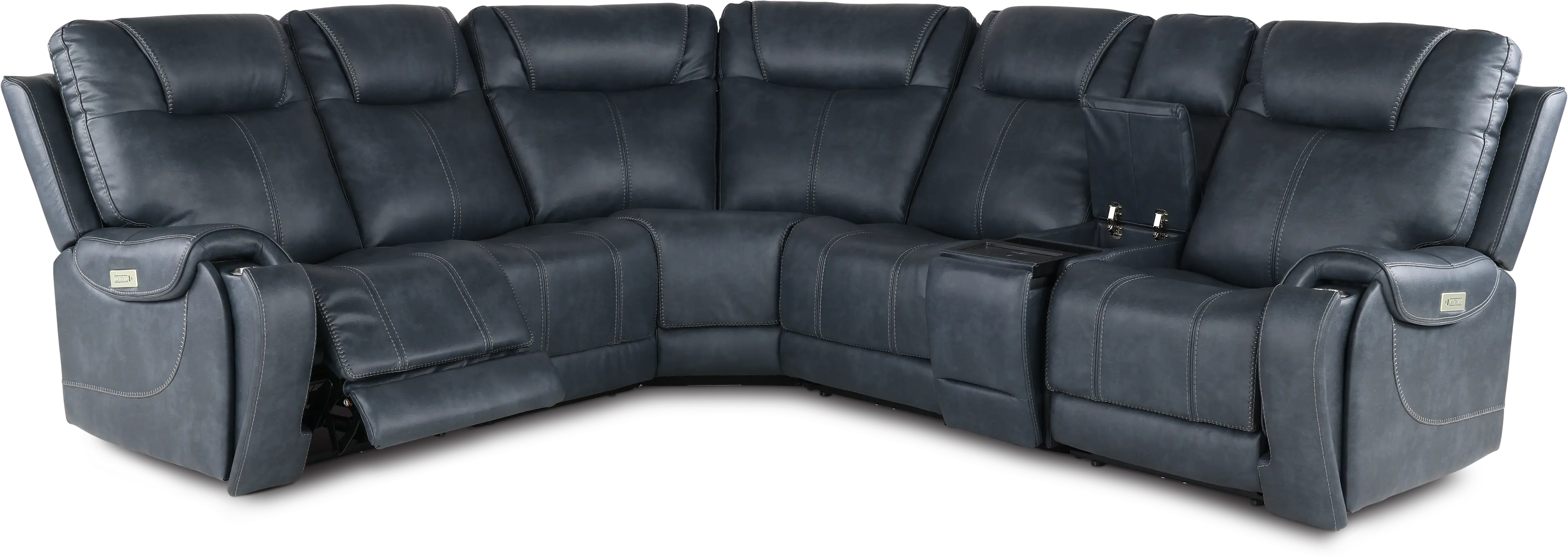 Conway Slate Gray 6 Piece Power Reclining Sectional with Audio System-4