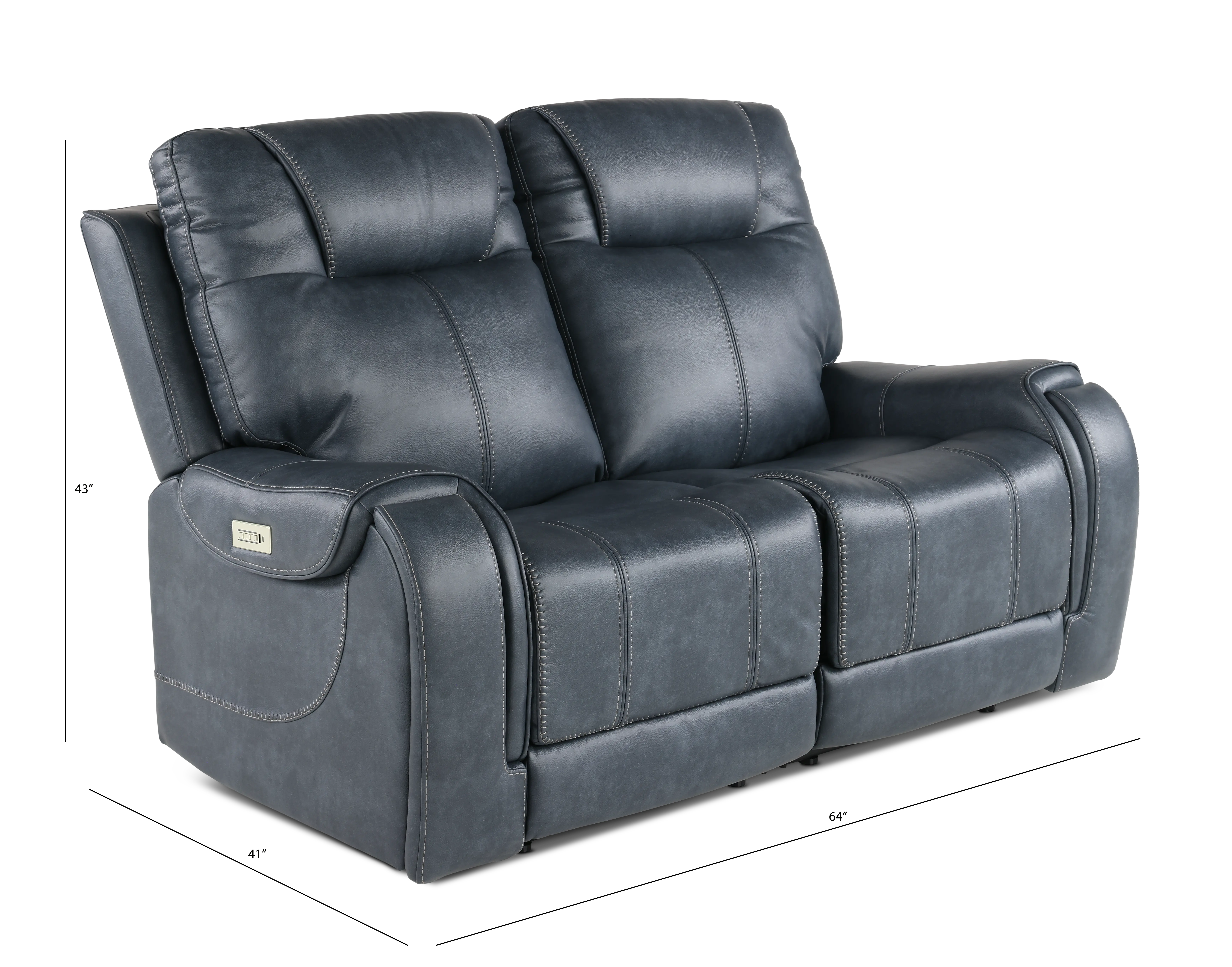 Conway Slate Gray Power Reclining Loveseat-3