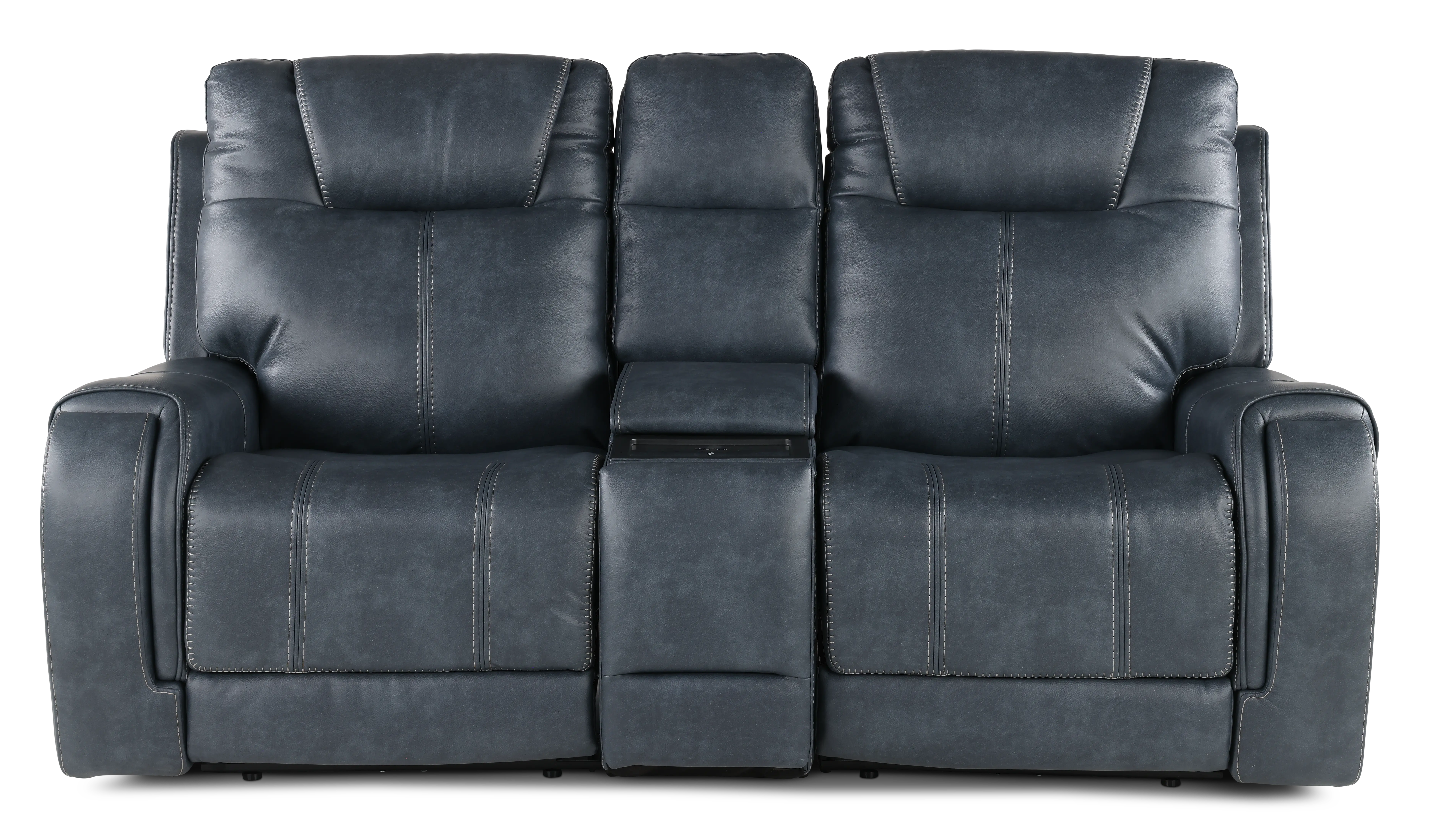 Conway Slate Gray Power Reclining Loveseat with Console-1