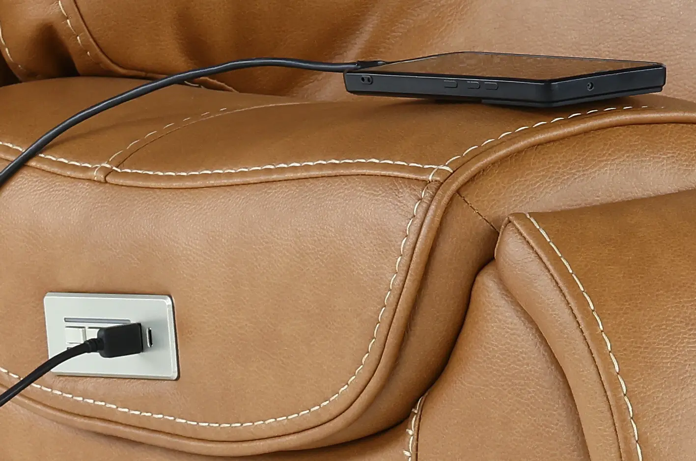 Conway Saddle Brown 7 Piece Power Reclining Sectional-5