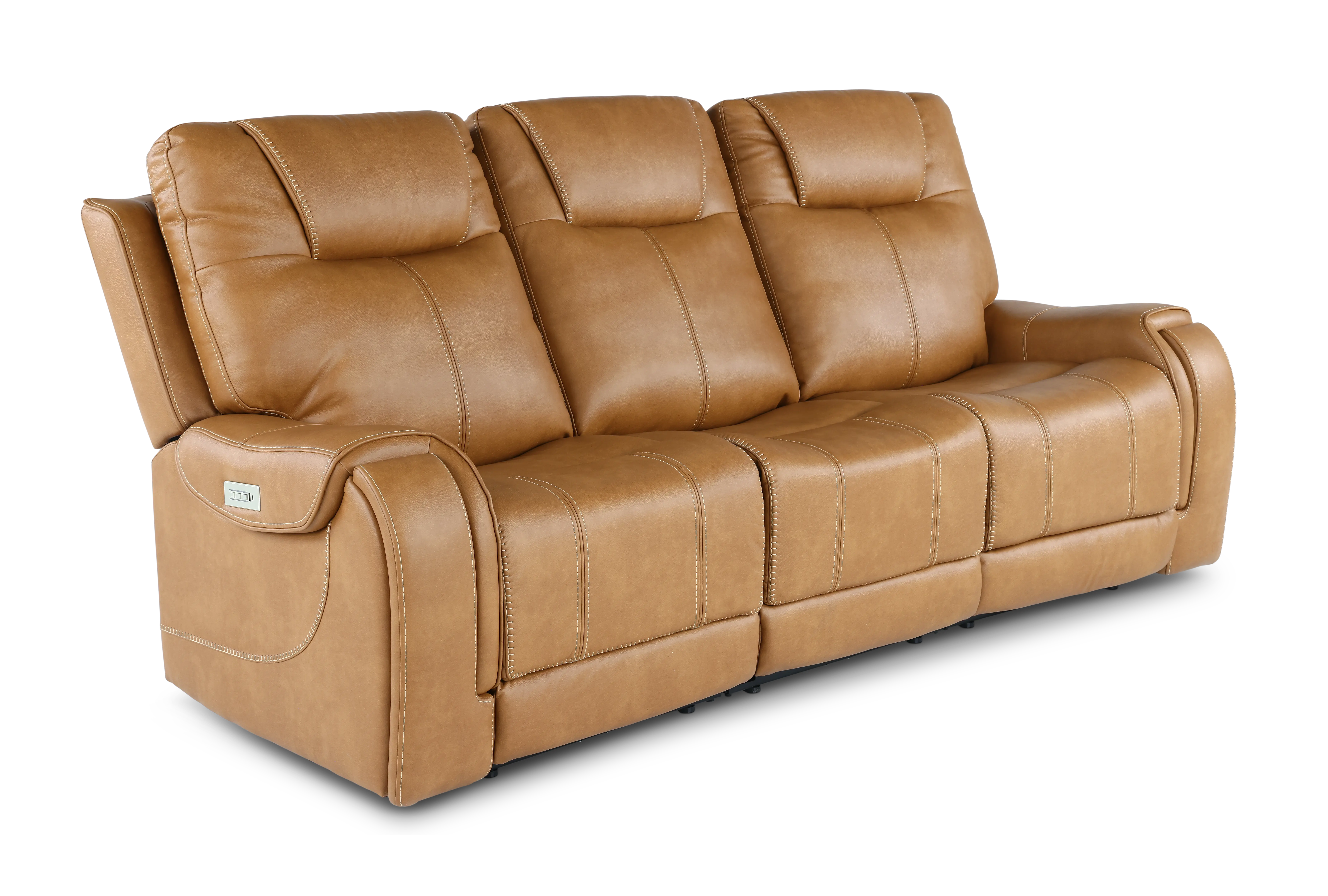 Conway Saddle Brown Triple Reclining Sofa-2