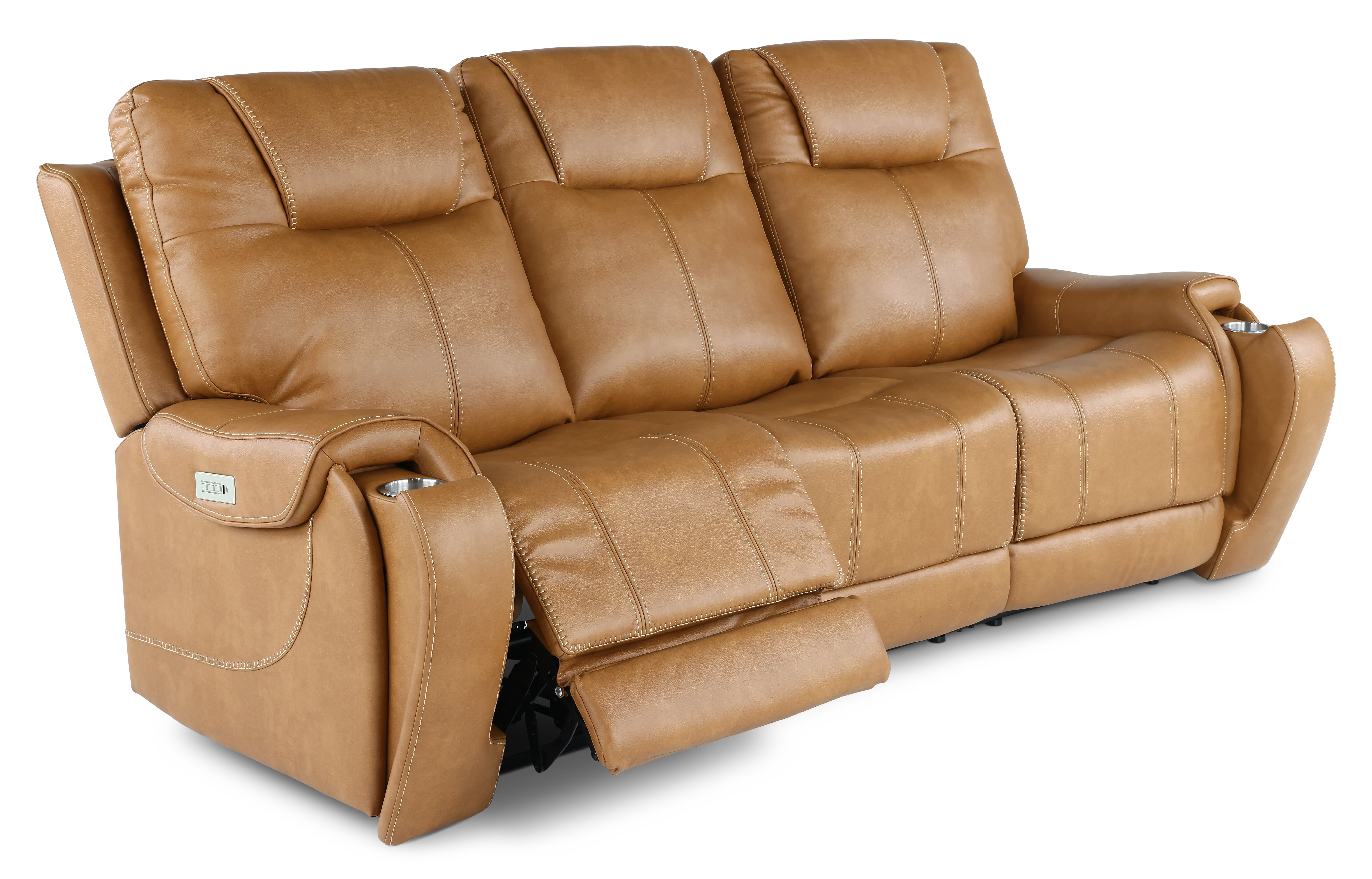 Conway Saddle Brown Triple Reclining Sofa-4