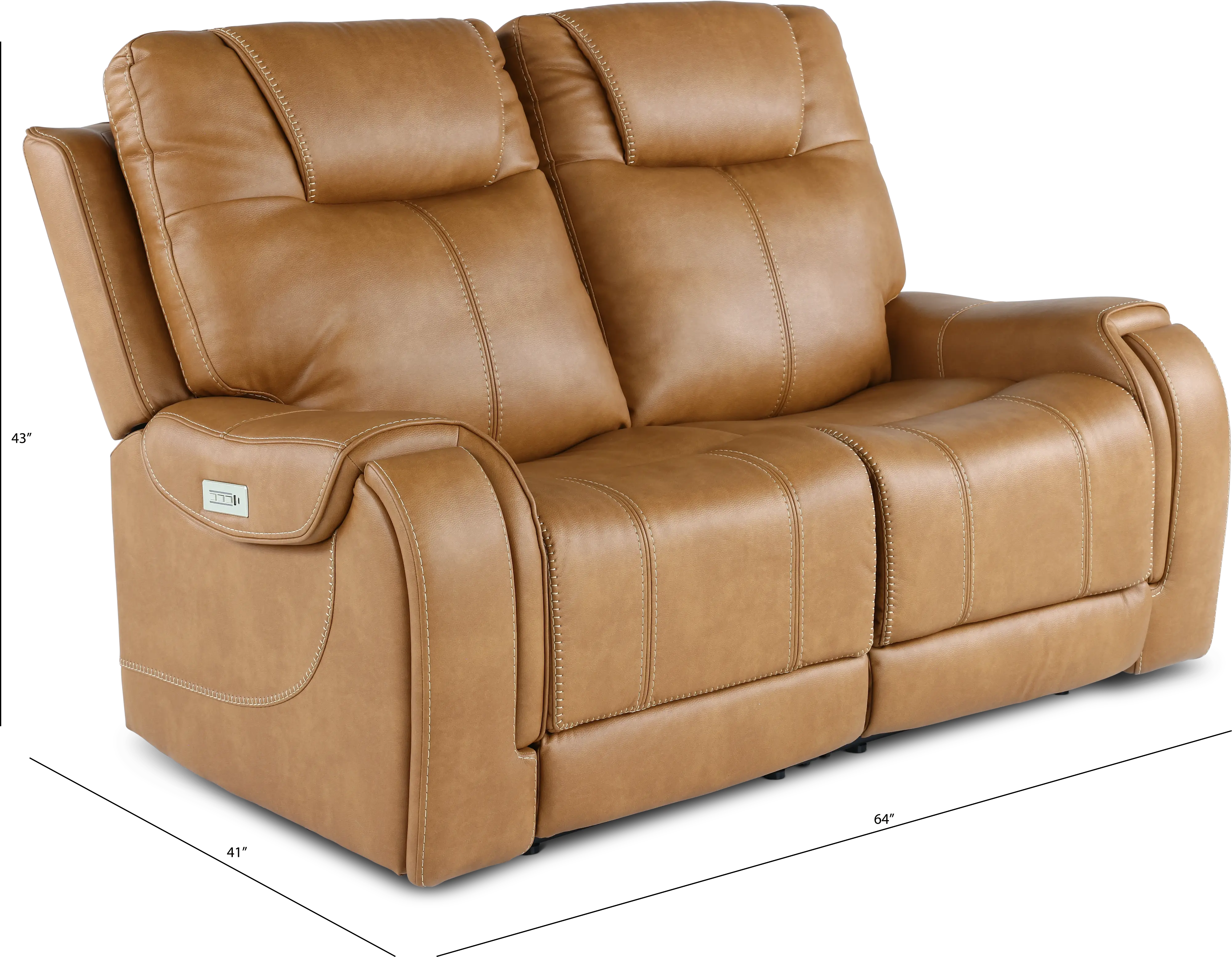 Conway Saddle Brown Power Reclining Loveseat-3