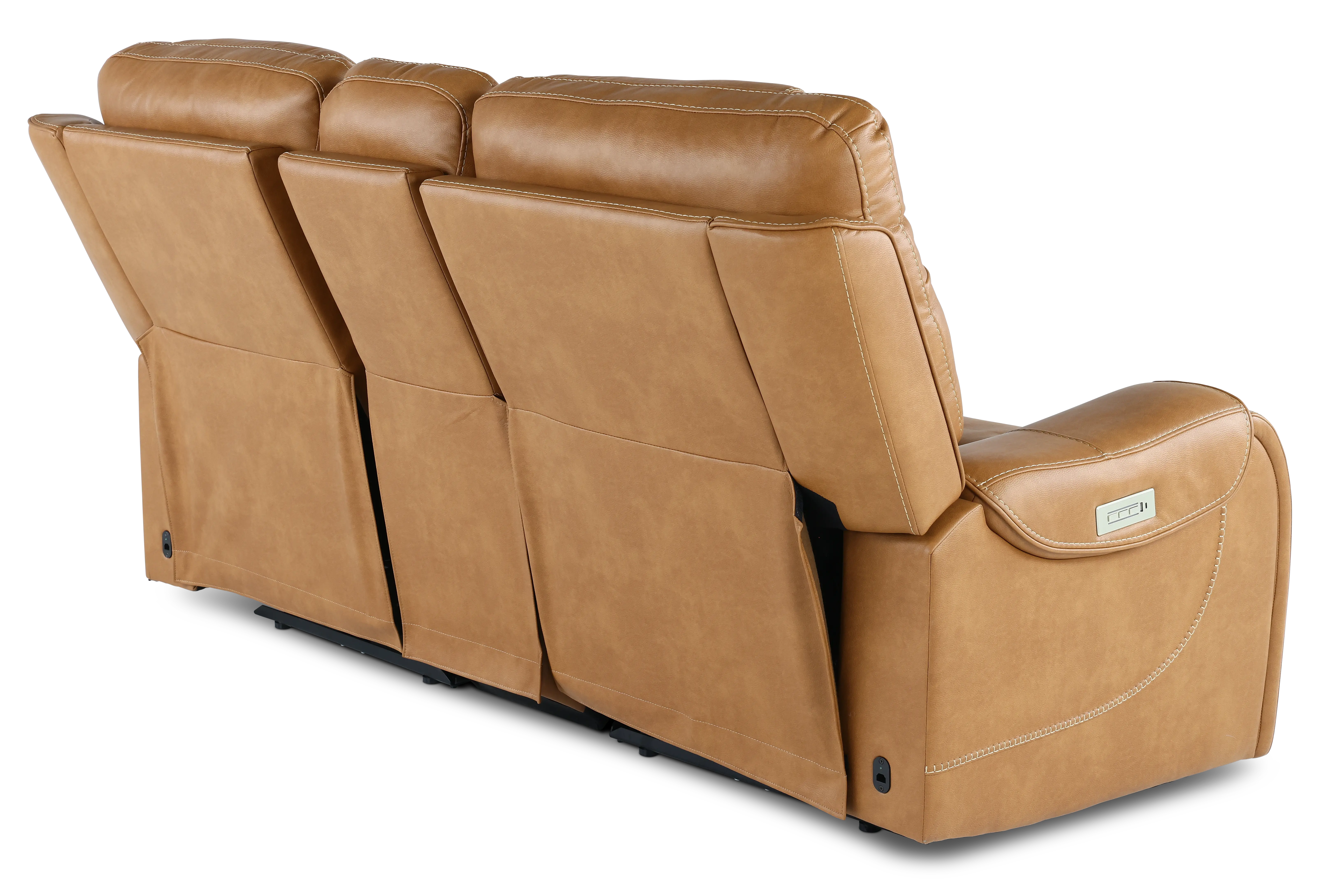 Conway Saddle Brown Power Reclining Loveseat with Console-5