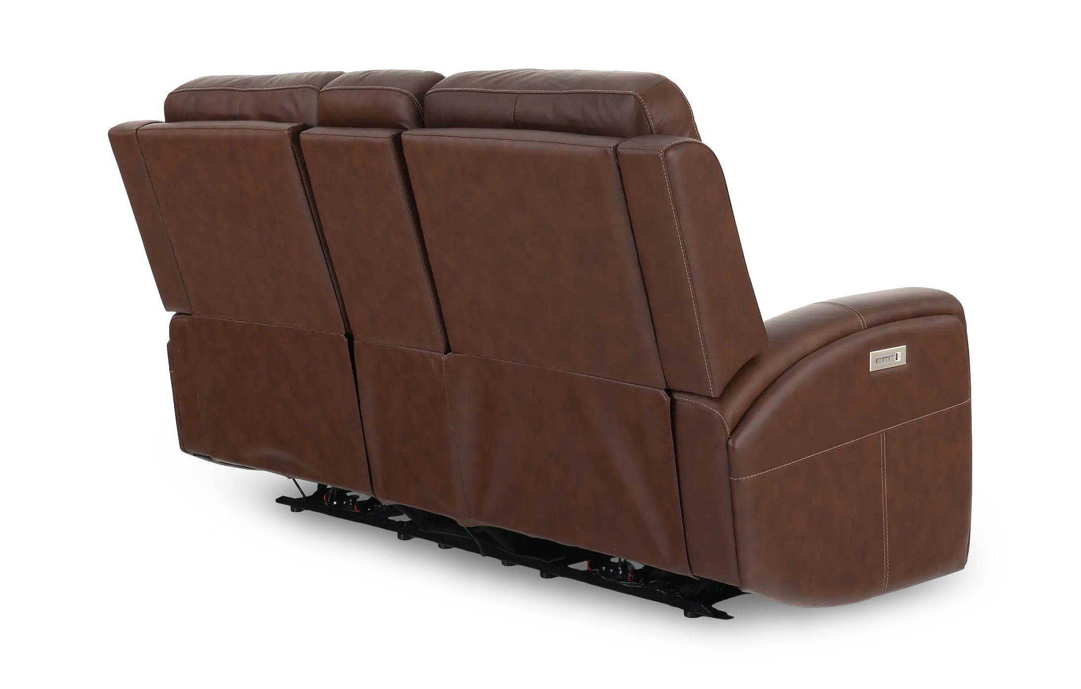 Linden Burnt Umber Power Reclining Loveseat with Console-7