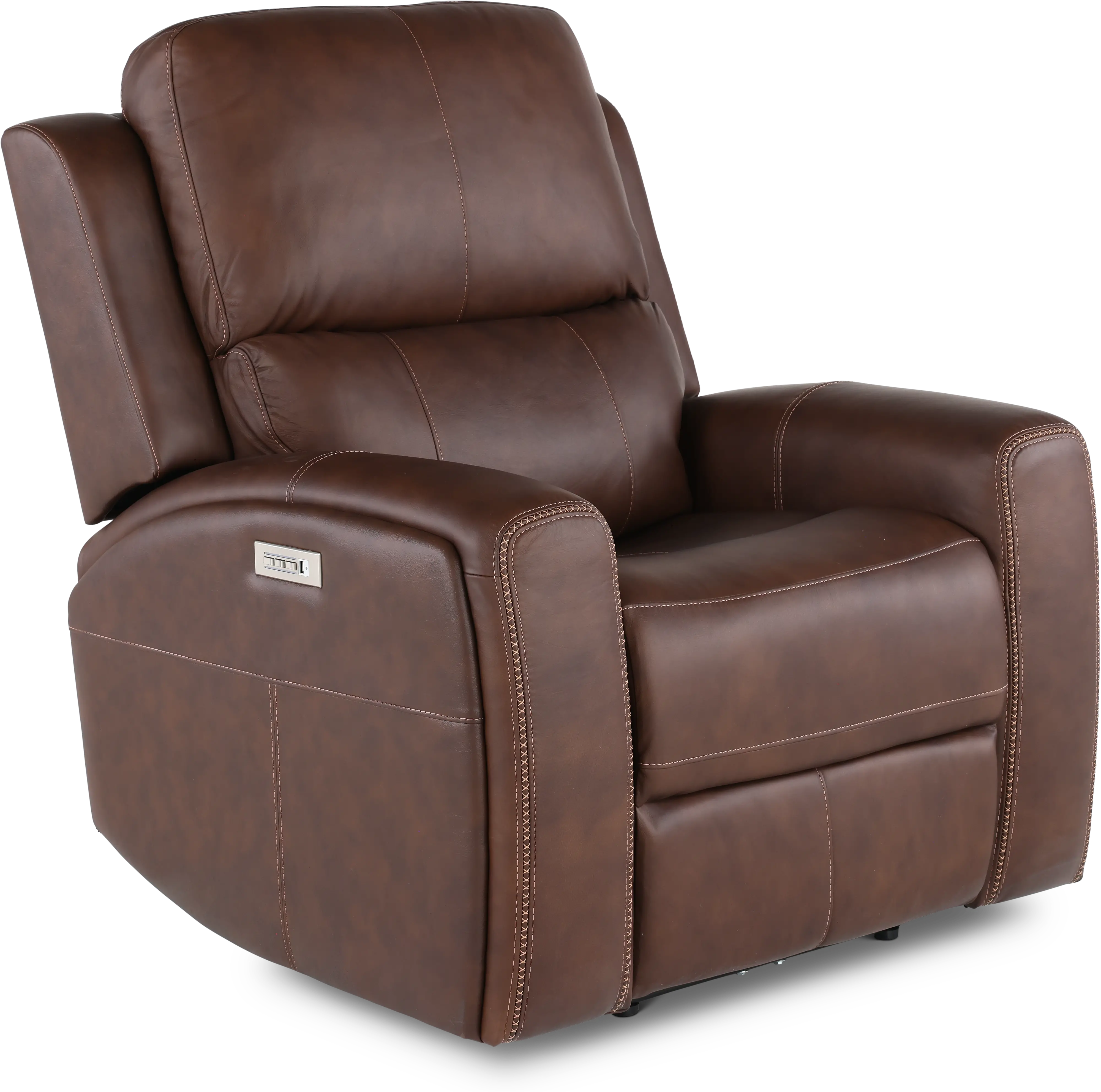 Linden Burnt Umber Power Recliner with Power Headrest-1