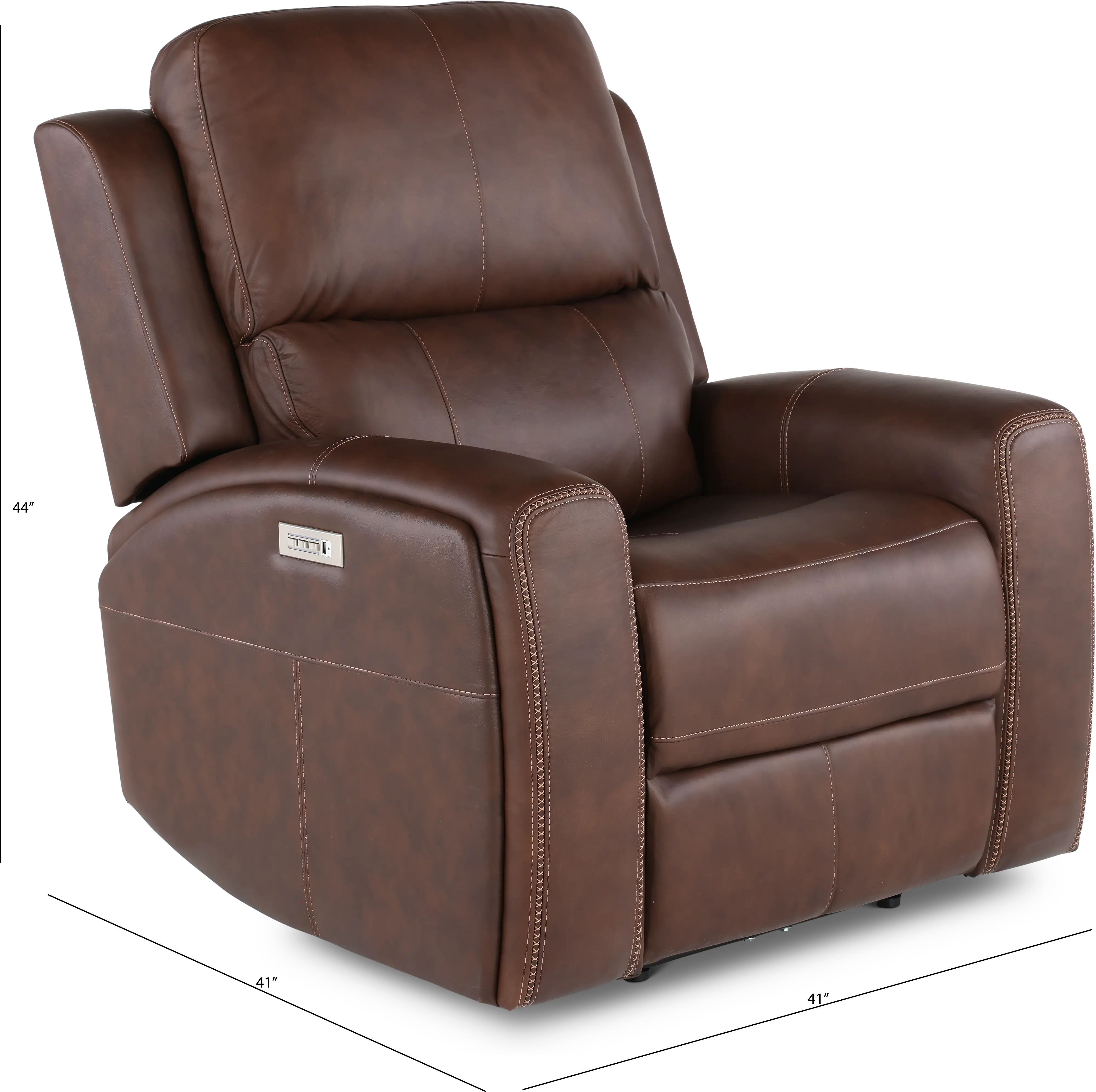 Linden Burnt Umber Power Recliner with Power Headrest-3