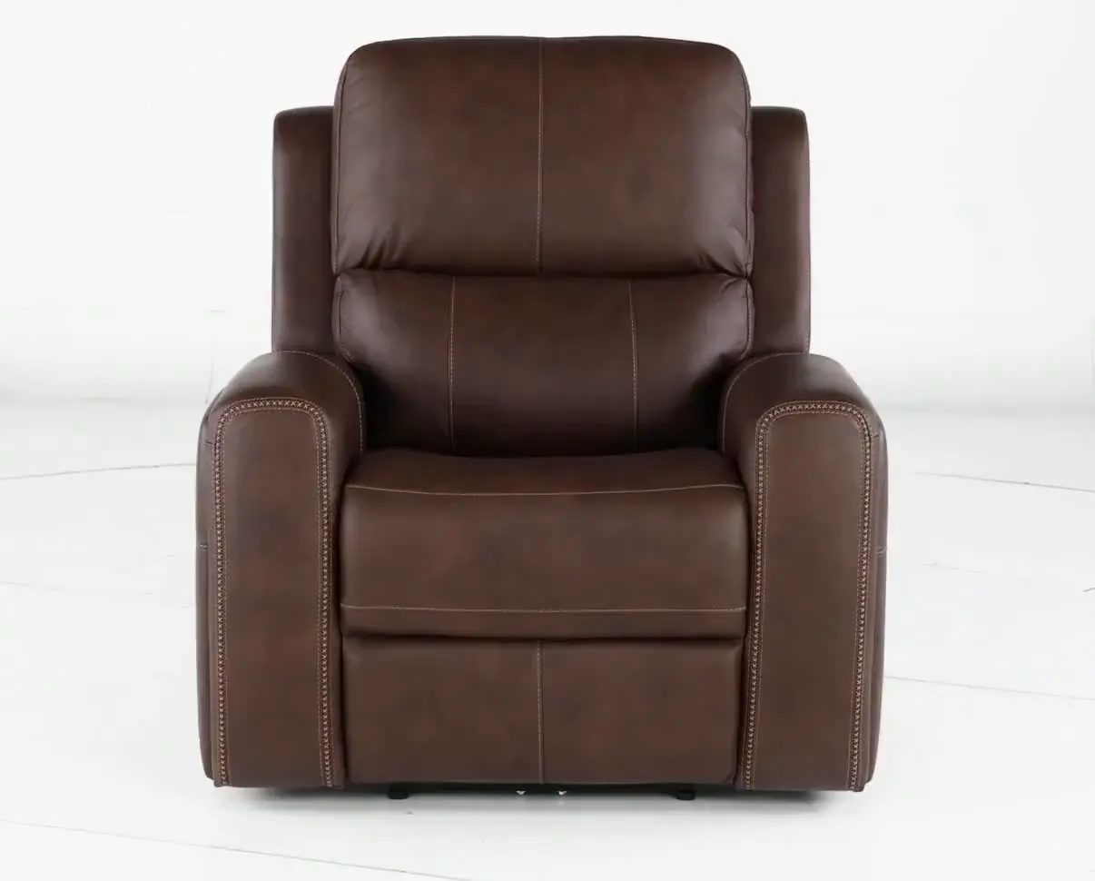 Linden Burnt Umber Power Recliner with Power Headrest-4
