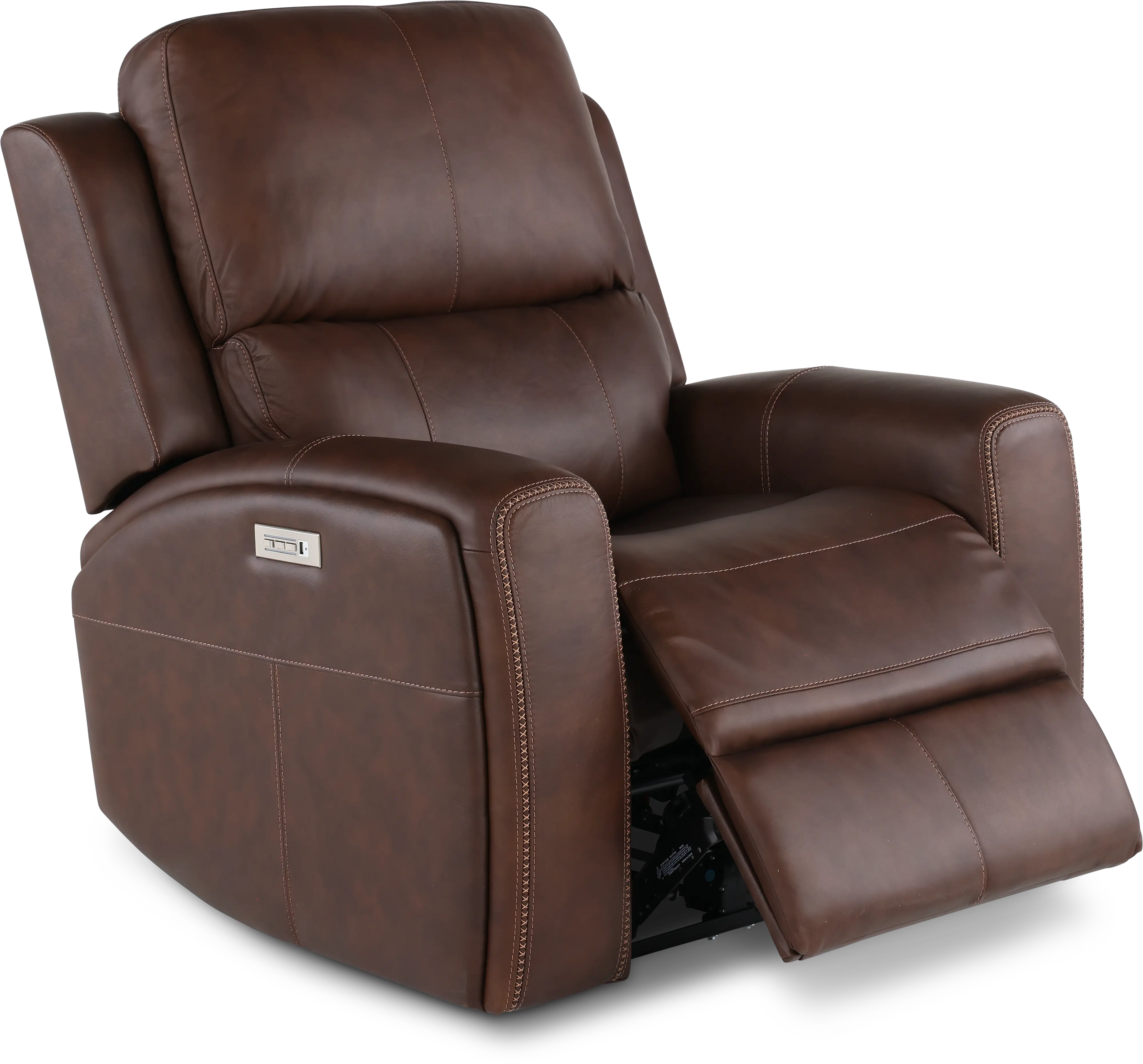 Linden Burnt Umber Power Recliner with Power Headrest-5