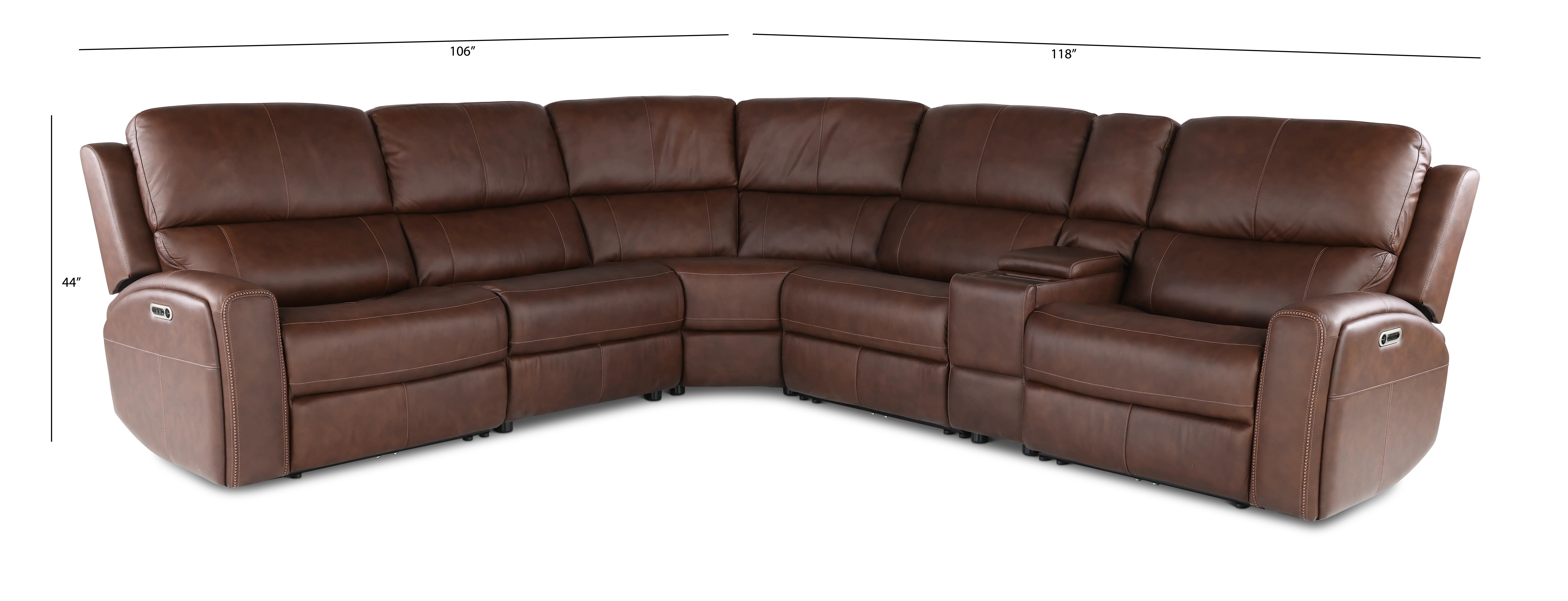 Linden Burnt Umber 6 Piece Power Reclining Sectional-3