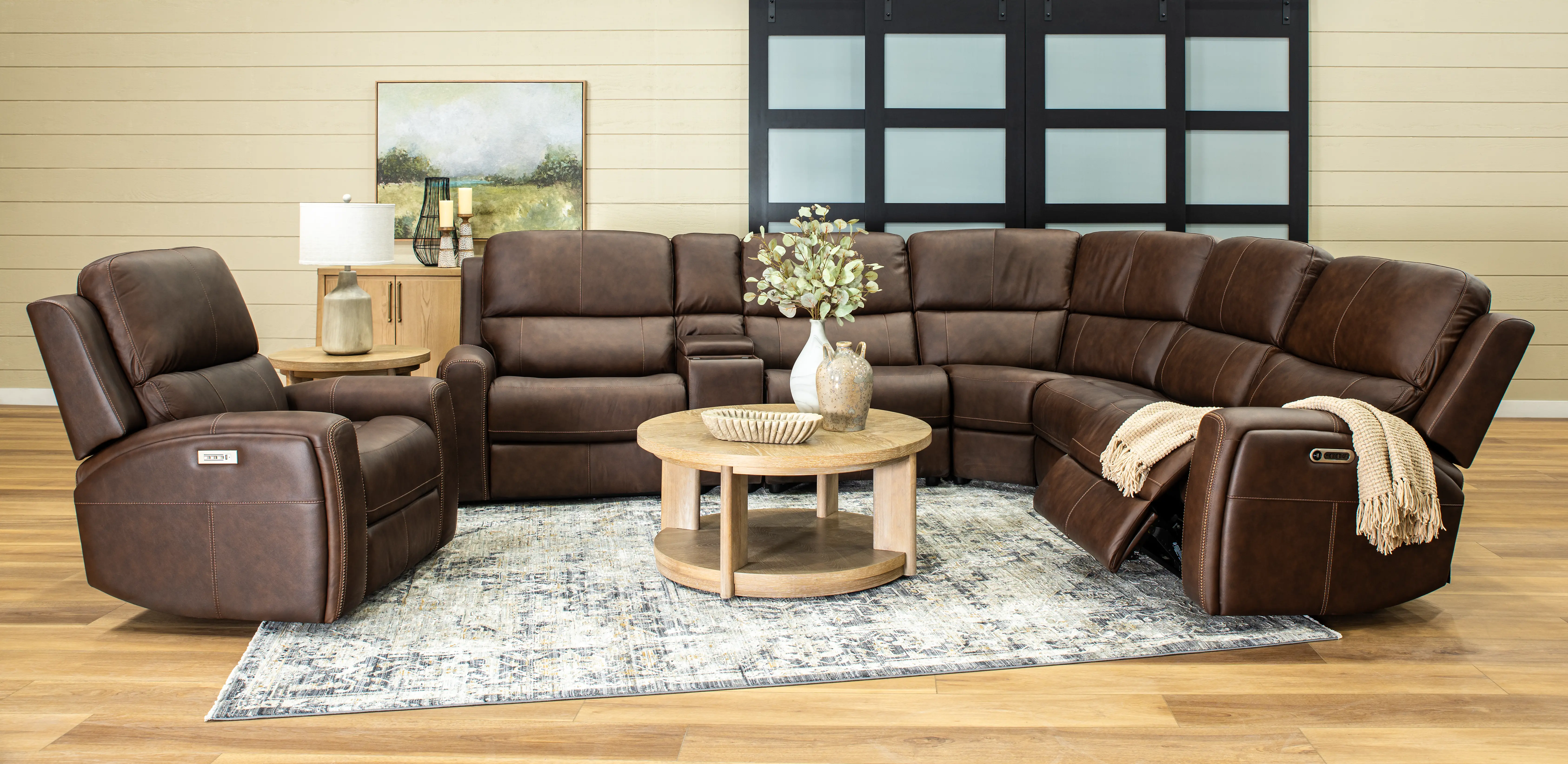 Linden Burnt Umber 6 Piece Power Reclining Sectional-7