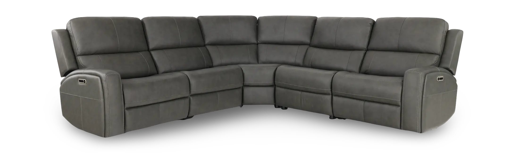 Linden Charcoal 5 Piece Power Reclining Sectional-1