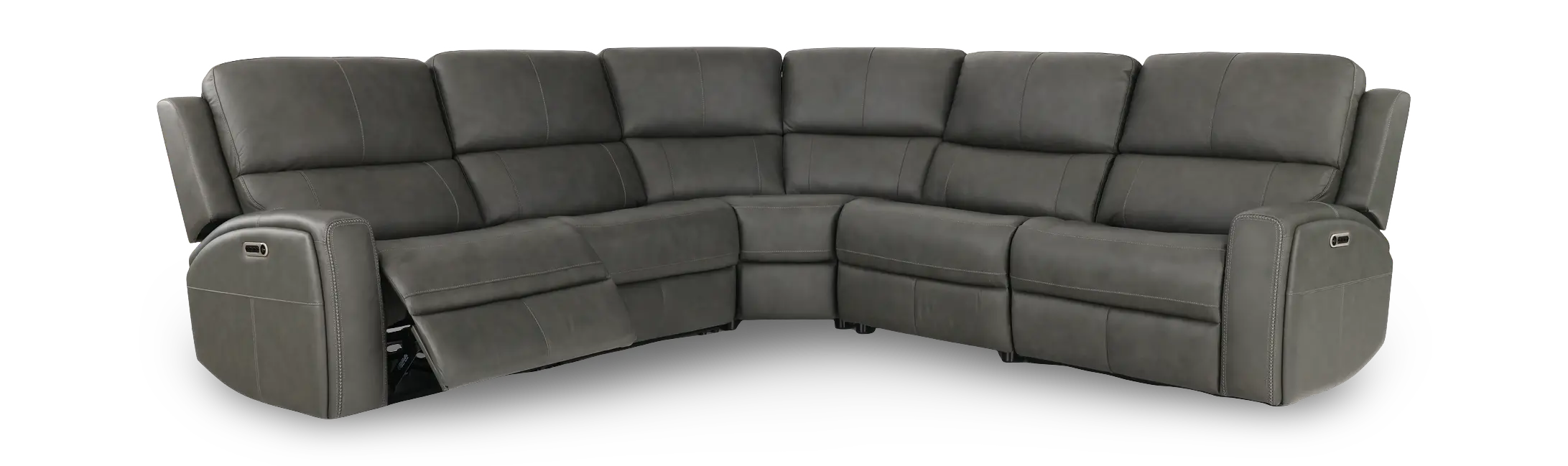 Linden Charcoal 5 Piece Power Reclining Sectional-4
