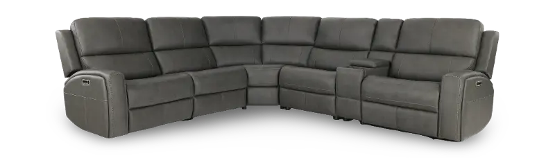 Linden Charcoal 6 Piece Power Reclining Sectional