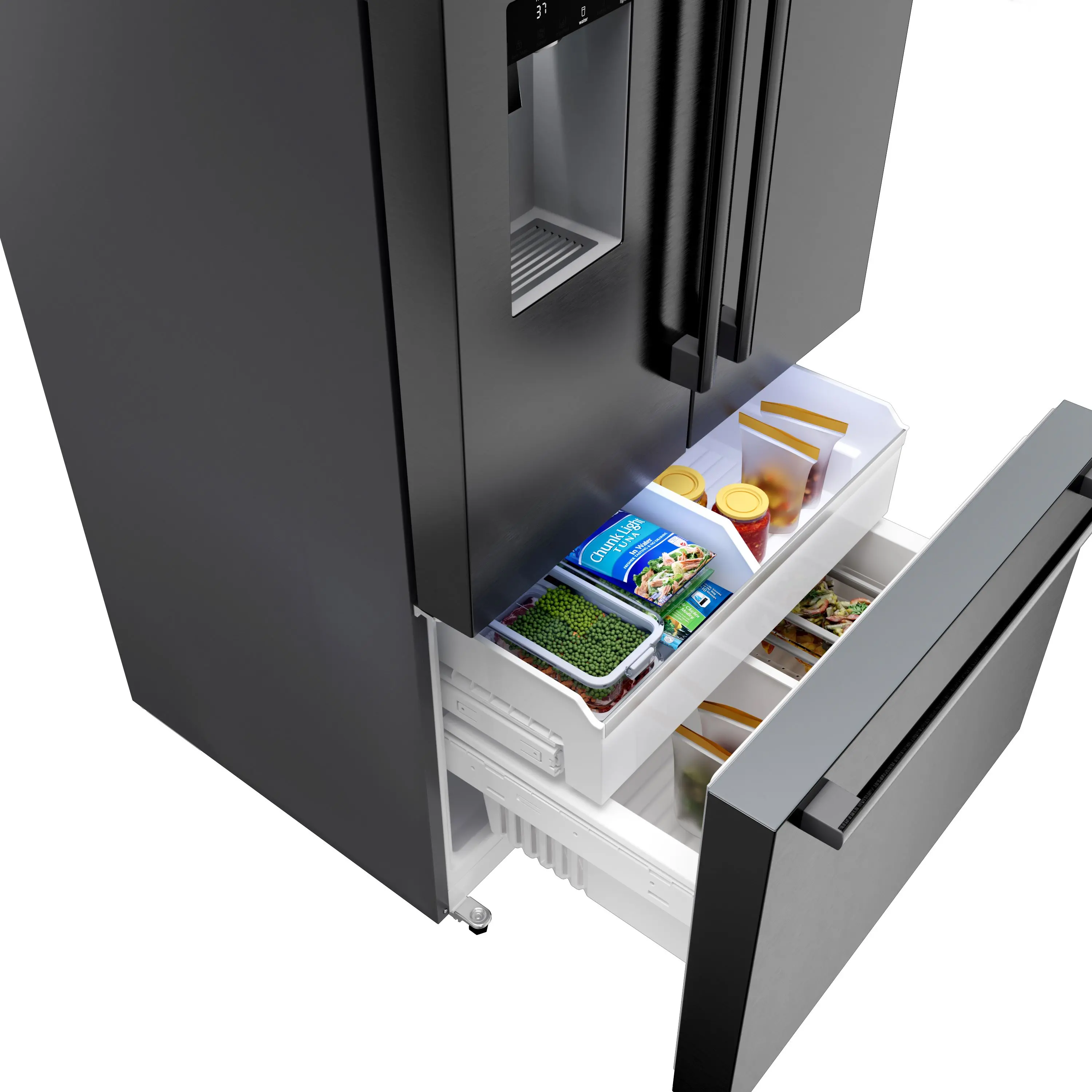 B36FD52SNB Bosch 26.0 Cu Ft French Door Refrigerator - Black Stainless Steel-10