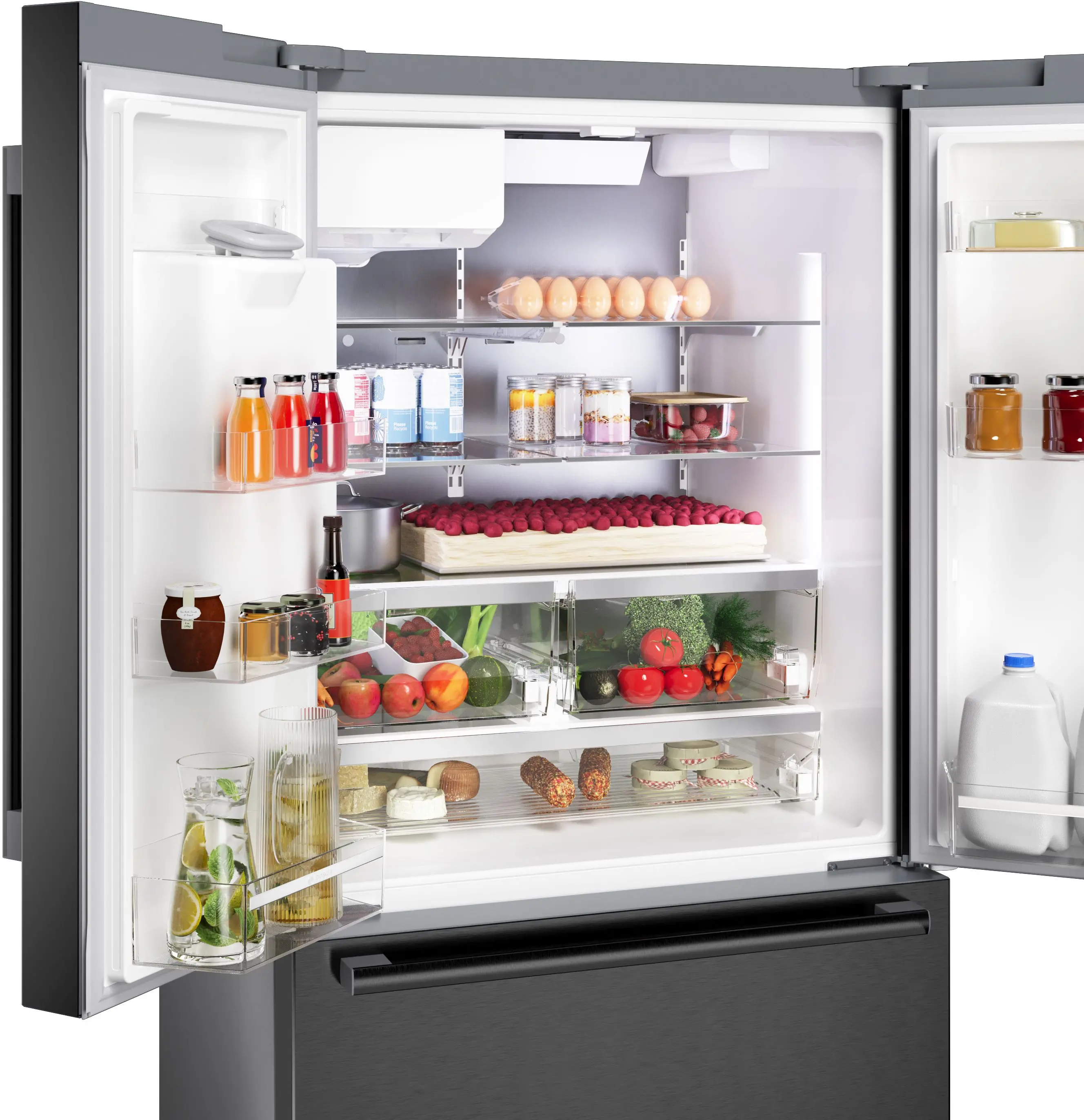 B36FD52SNB Bosch 26.0 Cu Ft French Door Refrigerator - Black Stainless Steel-6