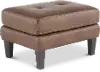 Guernsey Brown Leather Ottoman