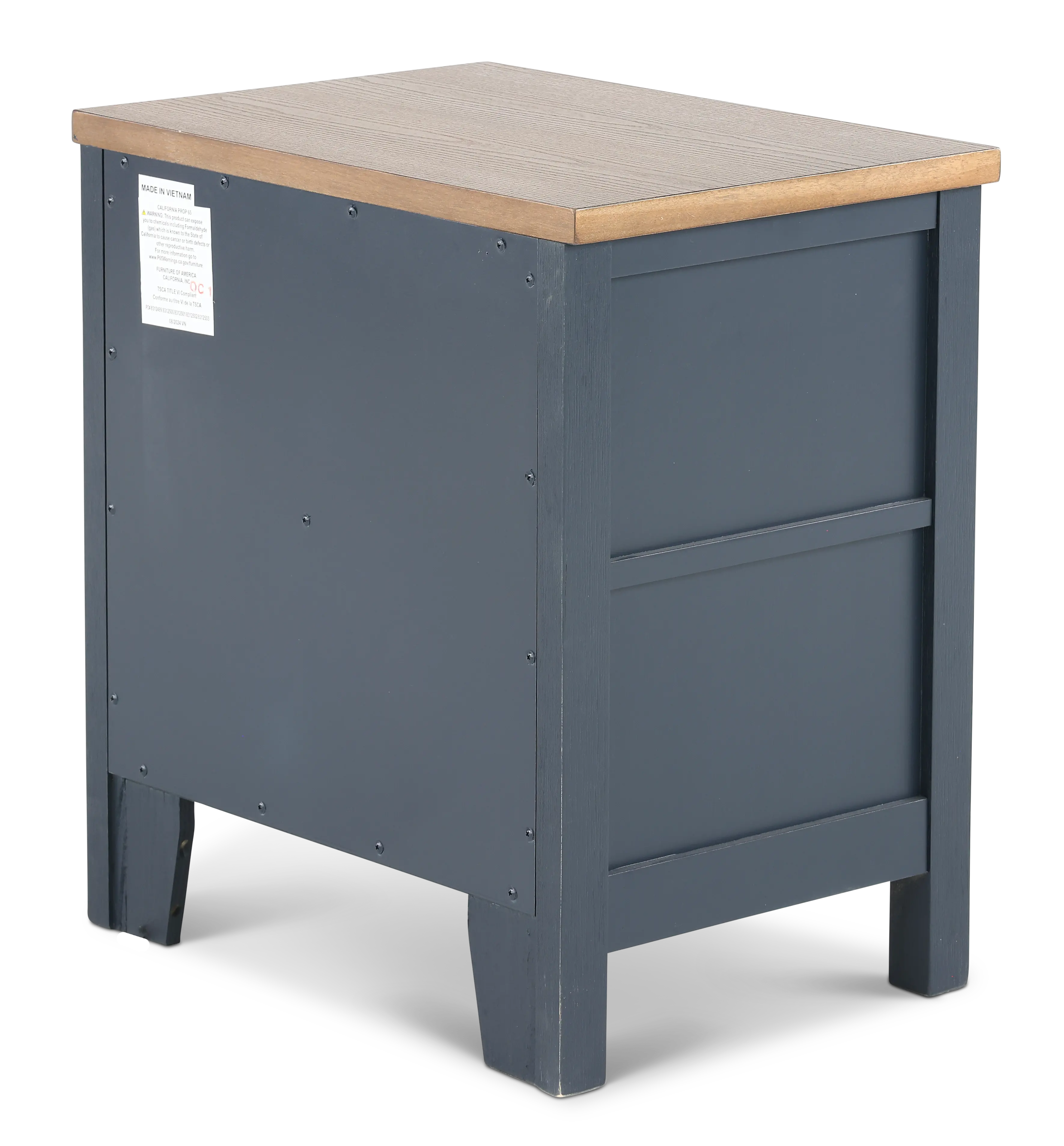 Parker Blue and Brown Nightstand-8