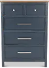 Parker Blue and Brown Chest of Drawers