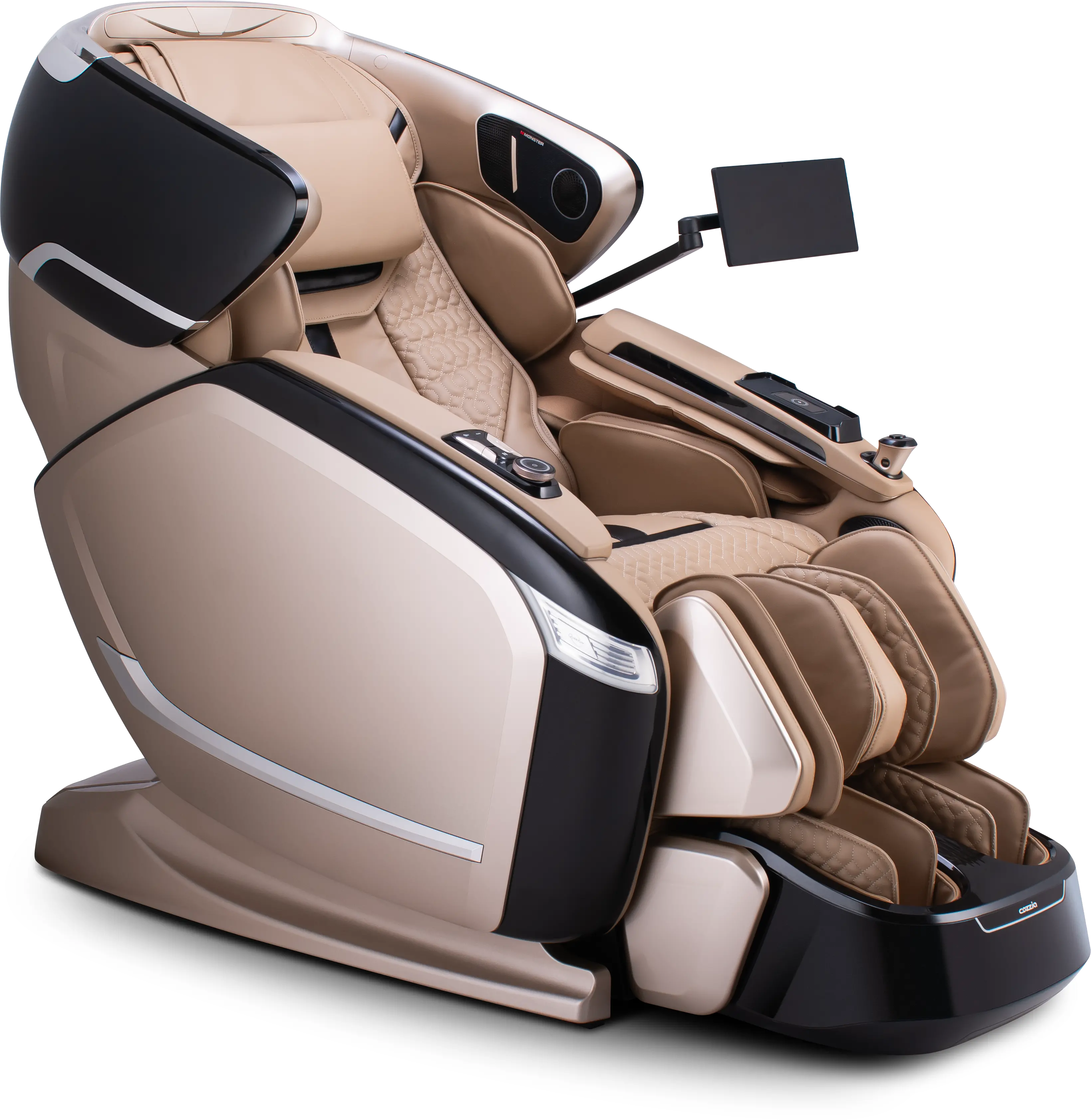 CZ-800 QUANTUM MSG CHR/CHA-BLK Cozzia Quantum CZ-800Champagne & Black Massage Chair-2