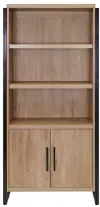 Mason Natural and Black Bookcase with Cabinet