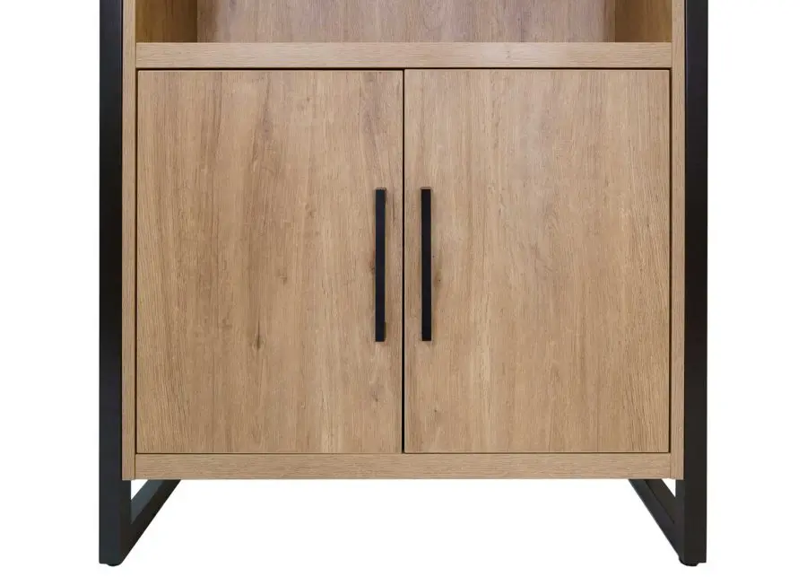 Mason Natural and Black Bookcase with Cabinet-5