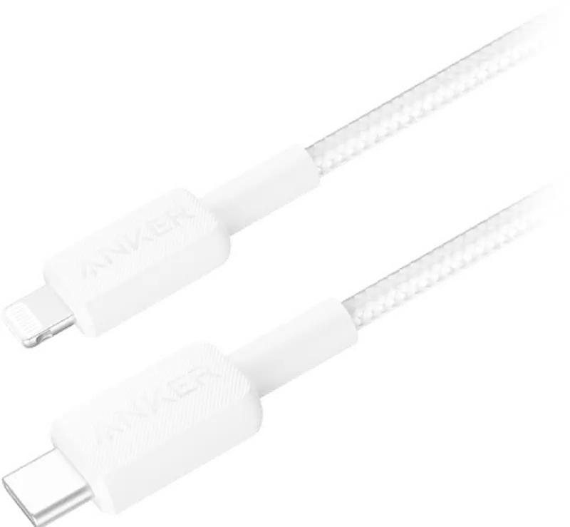 ANKER 3' Bio-Braided USB-C to Lightning Cable - White