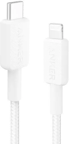 ANKER 3' Bio-Braided USB-C to Lightning Cable - White-1