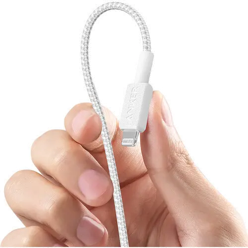 ANKER 3' Bio-Braided USB-C to Lightning Cable - White-4