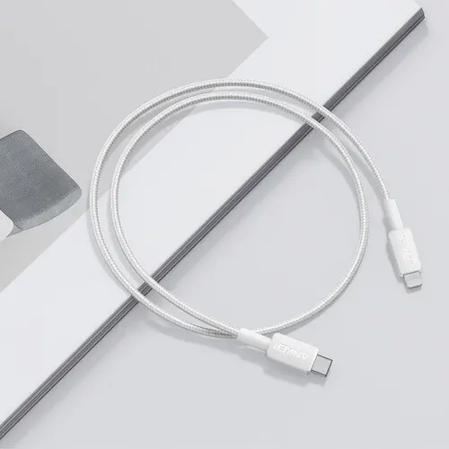 ANKER 3' Bio-Braided USB-C to Lightning Cable - White-8