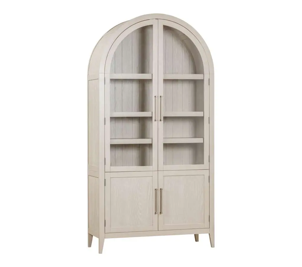 Flynn Light Gray Arched Cabinet-1