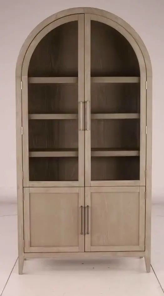 Flynn Light Gray Arched Cabinet-10
