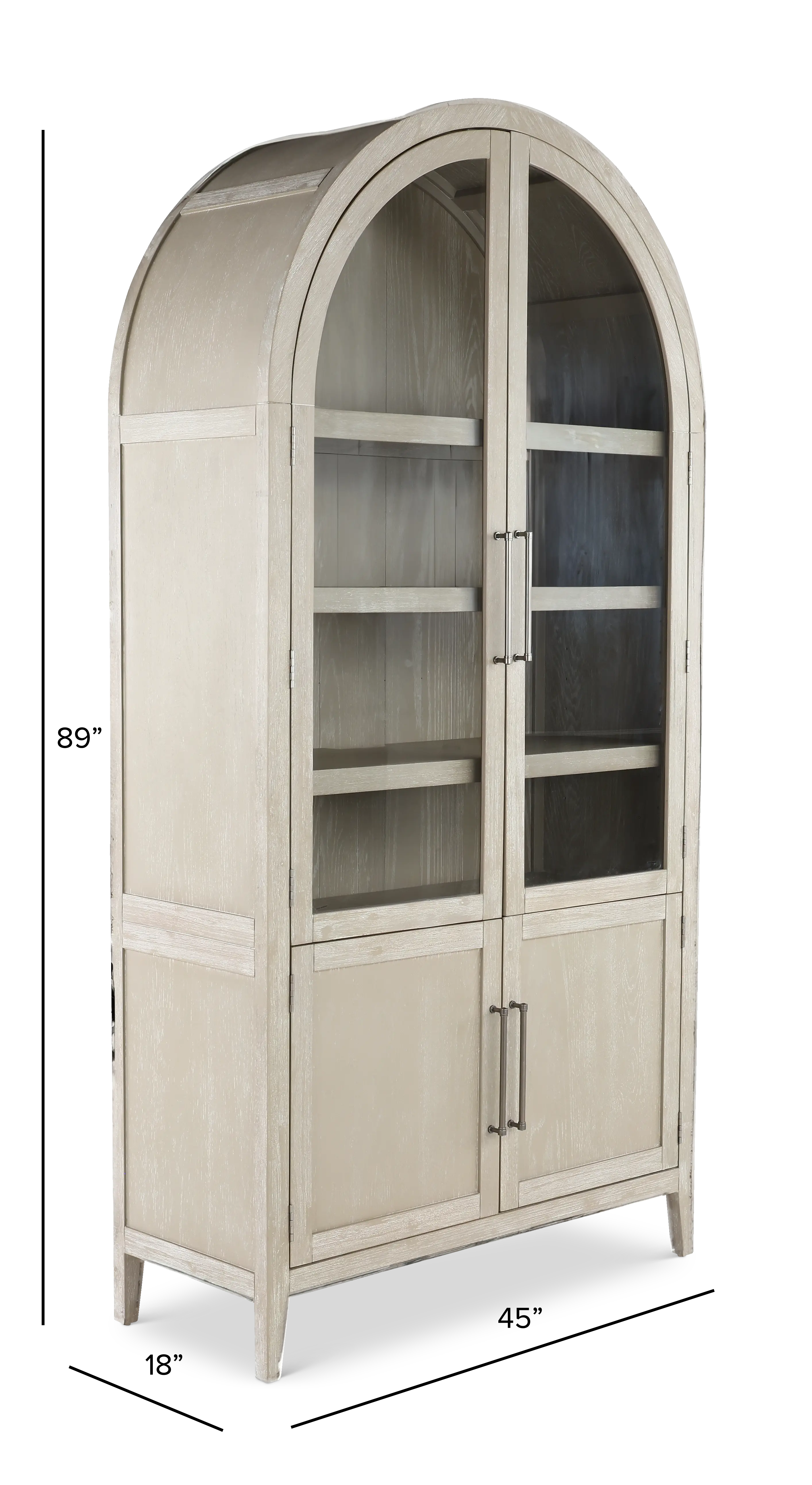 Flynn Light Gray Arched Cabinet-3