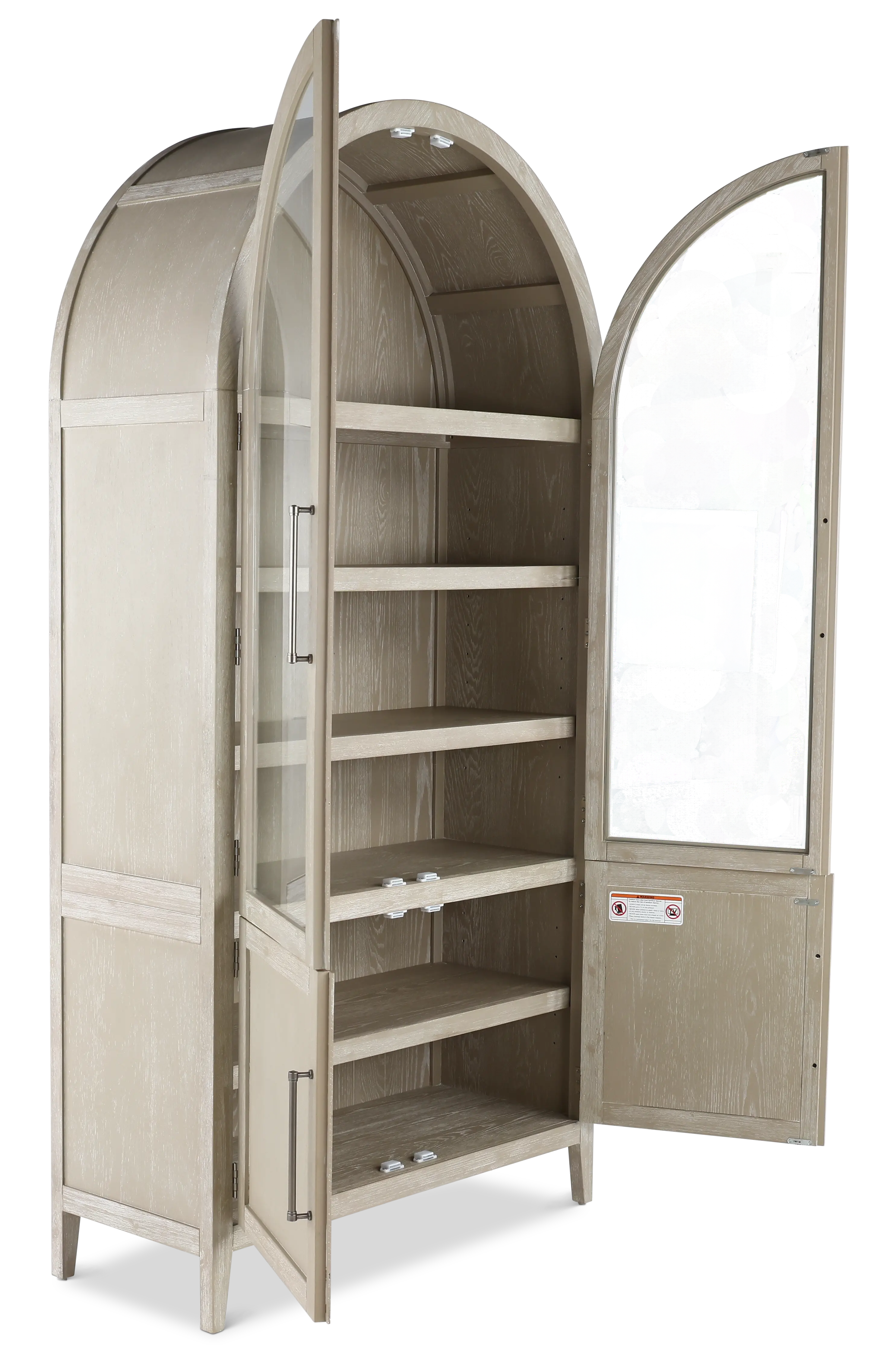 Flynn Light Gray Arched Cabinet-6