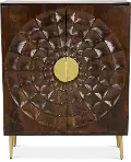 50 Brown Mango Wood 2 Door Cabinet