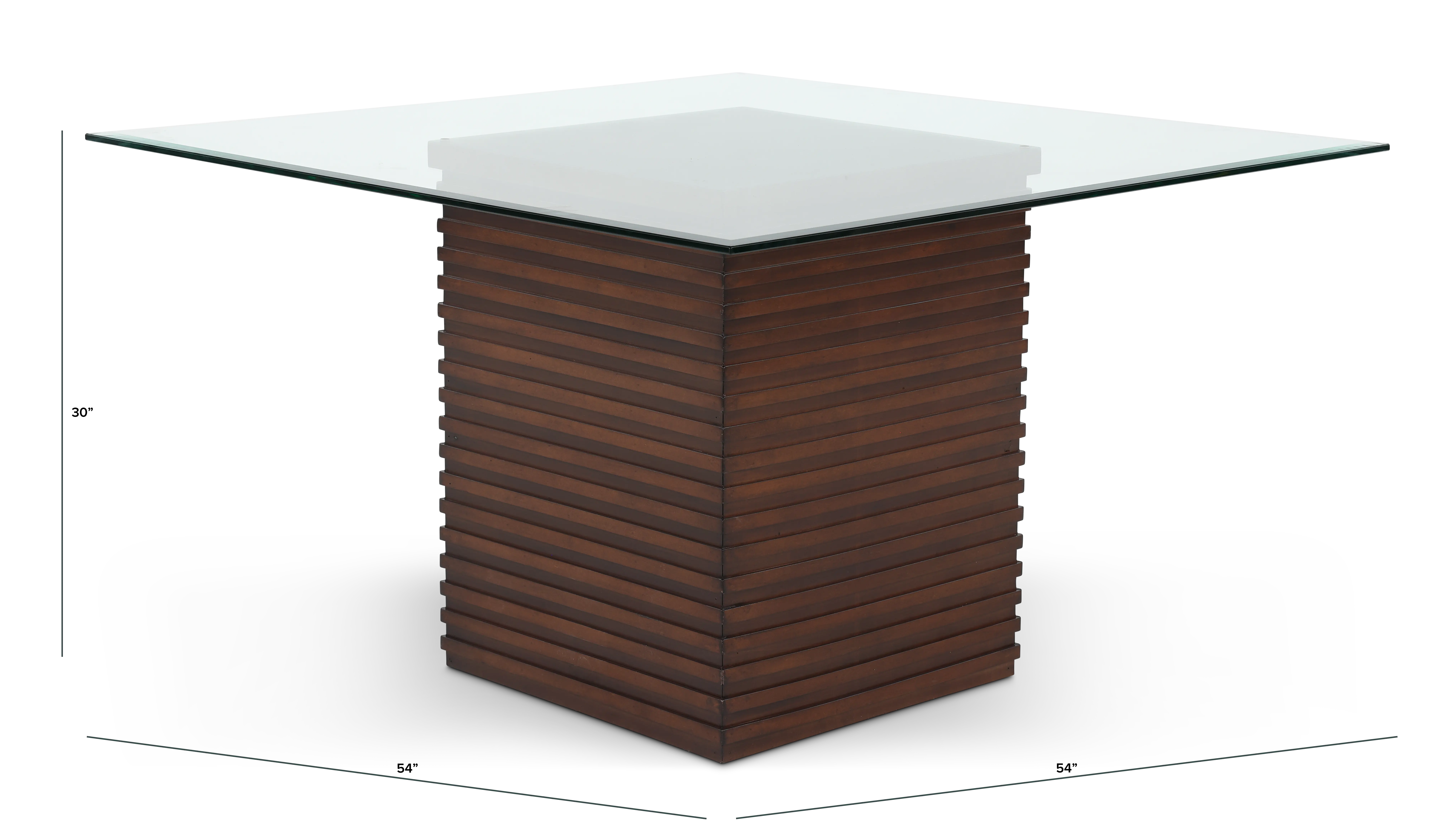 Dallas Walnut Brown and Glass Dining Table-3