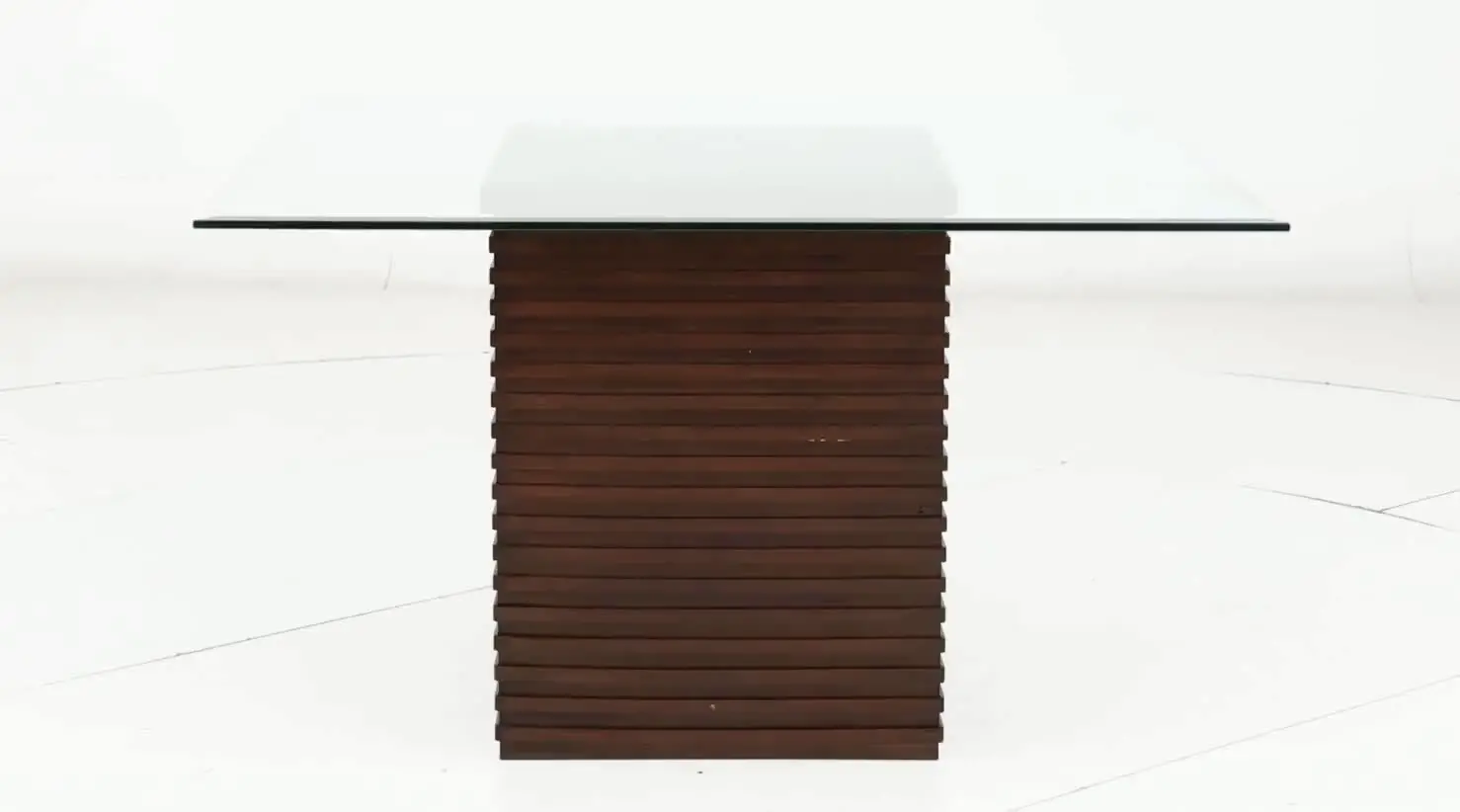 Dallas Walnut Brown and Glass Dining Table-7